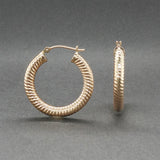 Estate 14K Y Gold 24.66mm Spiral Hoop Earrings