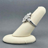 Estate 14K W Gold 0.54ctw H-I/SI2-I2 Diamond Flower Ring