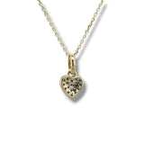 14K Y Gold 0.22ctw Petite Sapphire Heart Pendant
