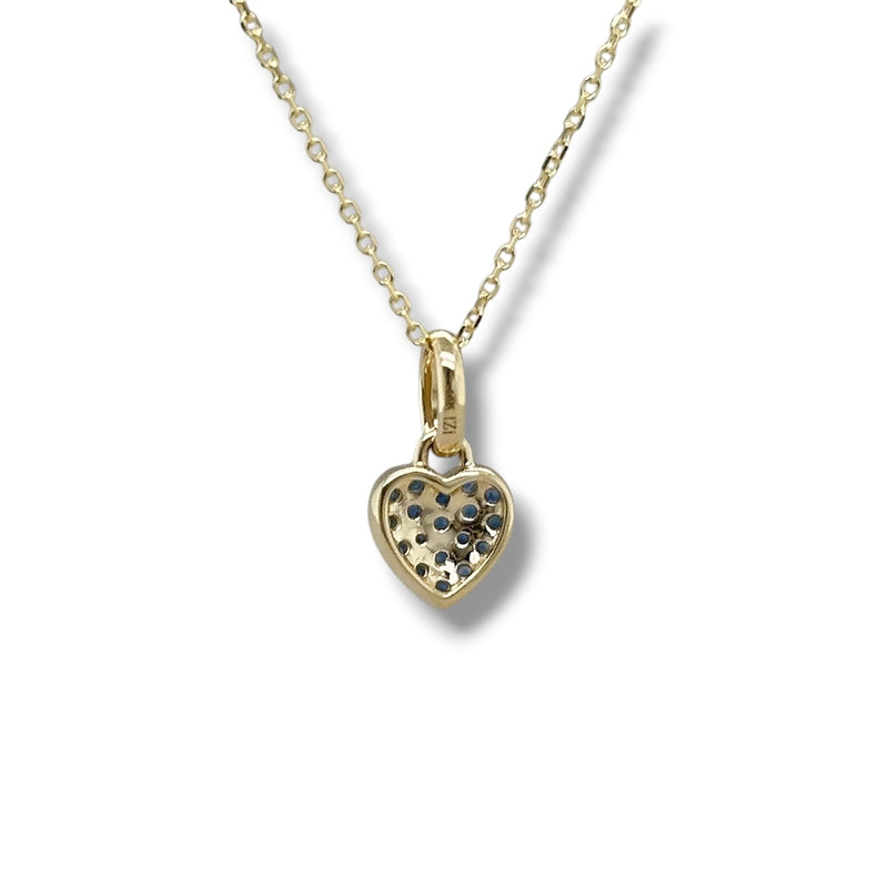 14K Y Gold 0.22ctw Petite Sapphire Heart Pendant