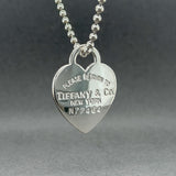 Estate Tiffany & Co. SS Heart Tag 34” Pendant