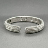 Estate Judith Ripka SS CZ Triple Heart Cuff Bracelet