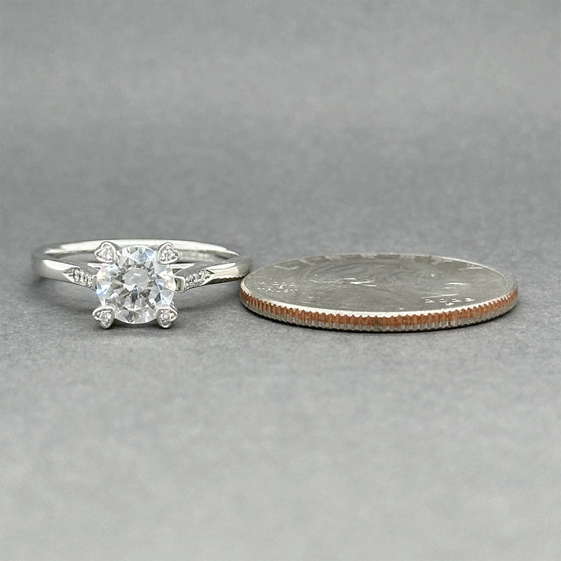 Estate Claude Thibaudeau 18K W Gold 0.06ctw Diamond Eng. Semi-Mount Ring