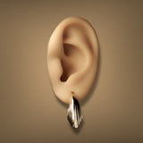 Estate 14K Y Gold Scalloped Teardrop Hoop Earrings