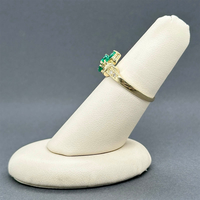 Estate 14K Y Gold 0.42ctw Emerald & 0.05ctw Diamond Ring