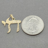 Estate 14K Y Gold 22.8mm Chai Pendant