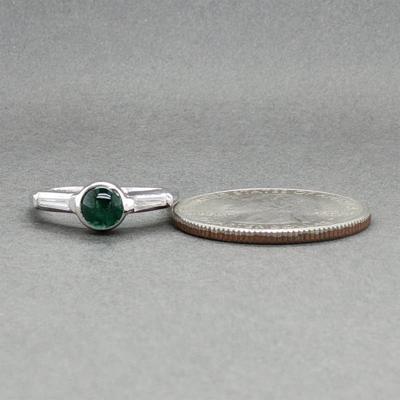 Estate Platinum 0.52ct Emerald & 0.16ctw Diamond Ring