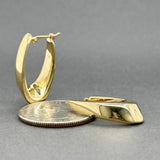Estate 14K Y Gold 23.82mm Oval Hoop Earrings
