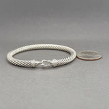 Estate David Yurman SS 0.07ctw H-I/SI2-I1 Diamond Buckle Classic Bracelet