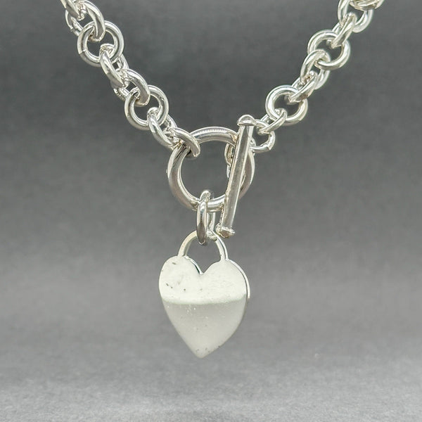 Estate SS Heart Toggle Necklace