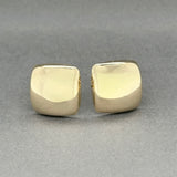 Estate 14K Y Gold Square Button Clip On Earrings