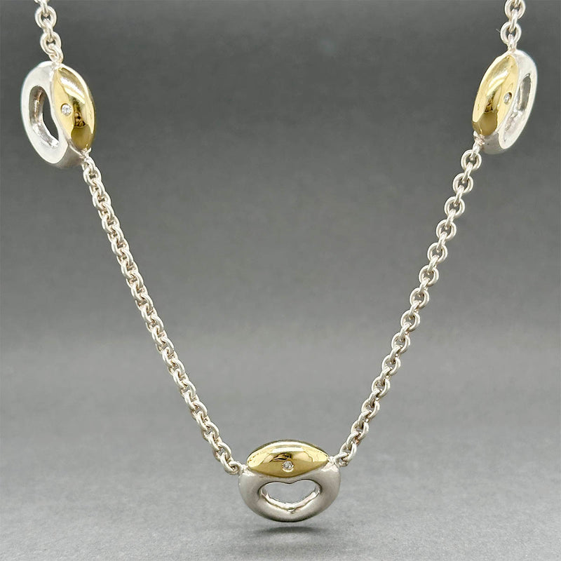 Estate Movado SS 18 0.02ctw Diamond Necklace