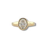 14K Y Gold 1.57ctw E/VVS2 Oval Lab Created Diamond Ring  IGI