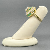 Estate 18K Y Gold 1.29ctw Emerald & 1.89ctw Diamond Ring