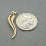 Estate 14K Y Gold 38.8mm Italian Horn Pendant