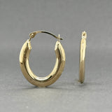 Estate 14K Y Gold Oval Hoop Earrings