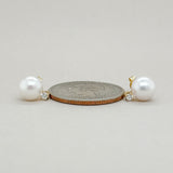 14K Y Gold 7.50-8mm Pearl & Diamond earrings