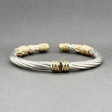 Estate SS 14 0.06ctw Diamond Cuff Bracelet