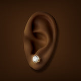 14K Y Gold 3.00ctw F/VS1 Lab-Created Diamond Basket Set Earrings