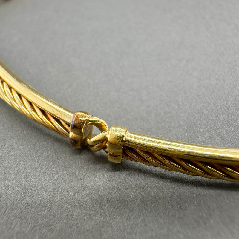 Estate David Yurman 18K Y Gold Crossover Collar Necklace