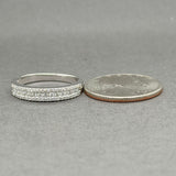 Estate 14K W Gold 0.32ctw H-J/SI2-I2 Diamond 3 Row Ring