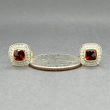 Estate David Yurman 18K Y Gold 2.10ctw Garnet & Diamond Albion Earrings