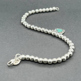 Estate Tiffany & Co. SS Blue Love Tag Beaded Bracelet