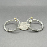 Estate David Yurman SS 18 Cable Torque Hoop Earrings