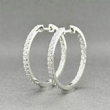 Estate 14K W Gold 0.51ctw Diamond In/Out Hoop Earrings