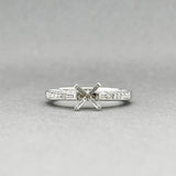 Estate 18K W Gold  0.39ctw SI2/H-I Diamond Eng. Ring Semi-Mount