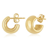 14k Y Gold  10mm Hollow High Polished Hoop Earrings