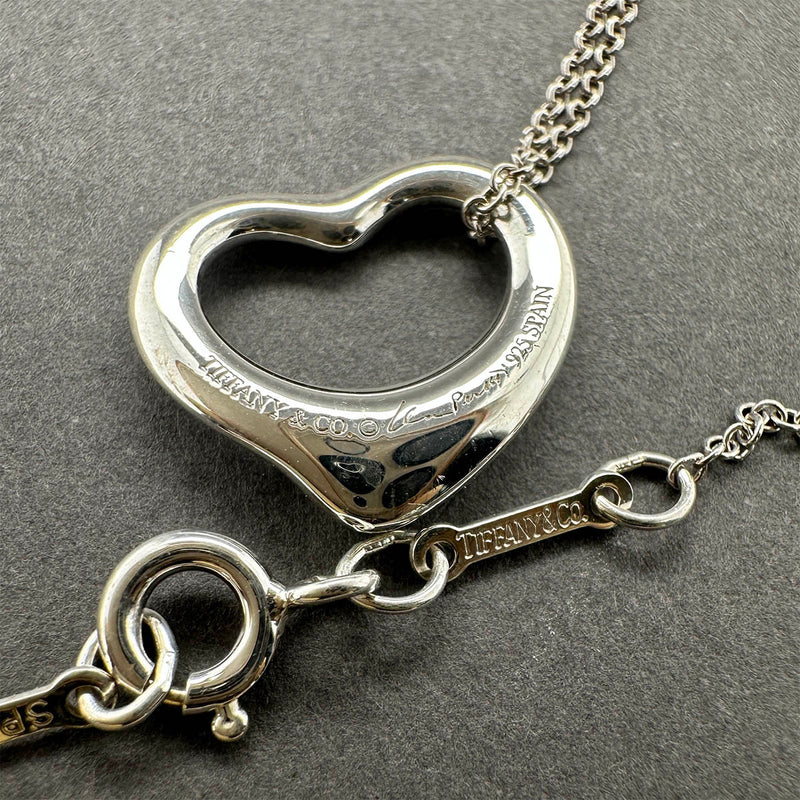 Estate Tiffany & Co. SS Peretti 16mm Open Heart Pendant