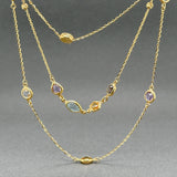 Estate 14K Y Gold 4.13ctw Multi-Gemstone Triple Necklace