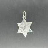 Estate 14K W Gold 0.03ct J/I2 Diamond Star of David Pendant