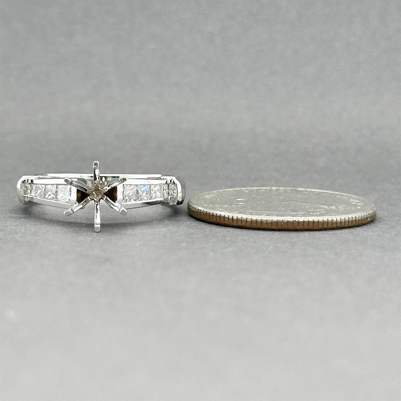 Estate 14K W Gold 0.52ctw Diamond Eng. Ring Semi-Mount