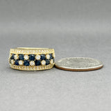 Estate 14K Y Gold 1.80ctw Sapphire & 0.30ctw Diamond Ring