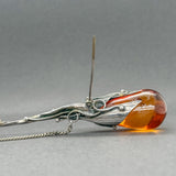 Estate SS Amber XL Stick Pin