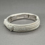 Estate Judith Ripka SS CZ Heart Cuff Bracelet