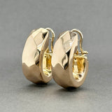 Estate 14K R Gold Faceted J Hoop Earrings