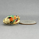 Estate 18K Y Gold Enamel Snake Ring
