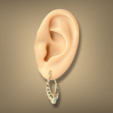 Estate 14K TT Gold 0.02ctw Diamond Heart Hoop Earrings