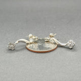 Estate 14K W Gold 0.22ctw I-J/I1 Diamond Floral Drop Earrings