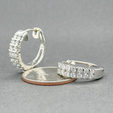 Estate14K W Gold 0.98ctw F-G/SI1 Diamond Huggie Earrings