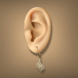 Estate 14K Y Gold Quarter Foil Dangle Earrings