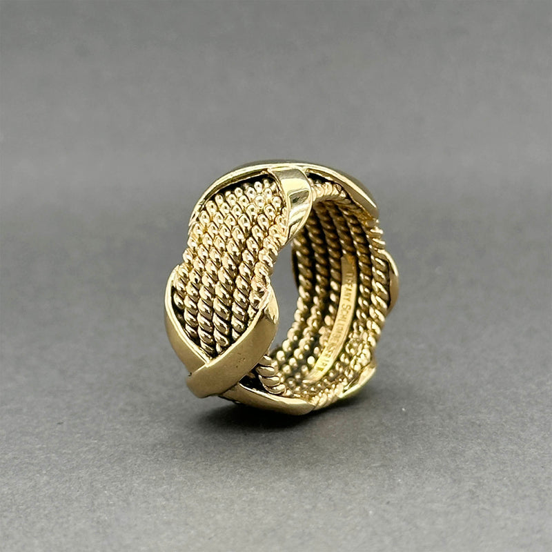 Estate Tiffany & Co. Schlumberger 18K Y Gold 6 Row Rope Ring