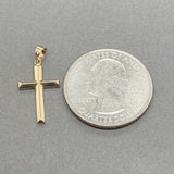 Estate 14K Y Gold 23.6mm Cross Pendant