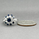 Estate 18K W Gold 1.15ctw Sapphire & 0.64ctw Diamond Ring