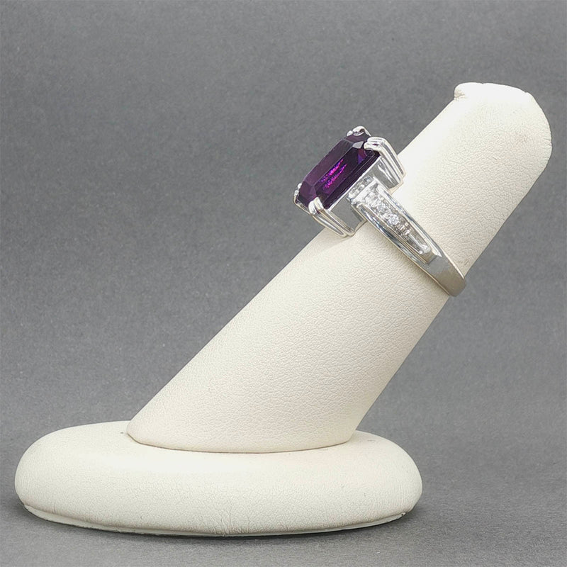 Estate 18K W Gold 5.49ct Amethyst & 0.04ctw Diamond Cocktail Ring