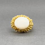 Estate 18K Y Gold 3.54ct White Opal Ring