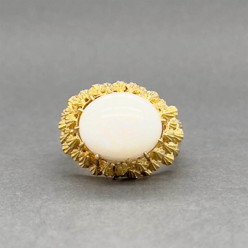 Estate 18K Y Gold 3.54ct White Opal Ring